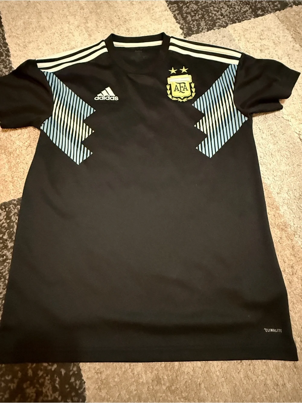adidas Argentina Jersey Black Men’s Small 2018 2019 Away Football Soccer Top